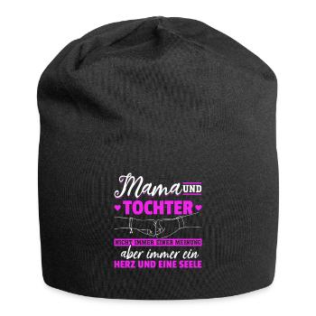 tolles Muttertag Spruch - ein Herz und eine Seele. - Jersey-Beanie - Schwarz - Vorne