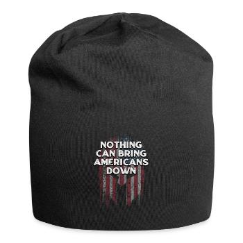 Rien ne peut faire tomber les Américains patriotiques des États-Unis - Bonnet en jersey - noir - Devant
