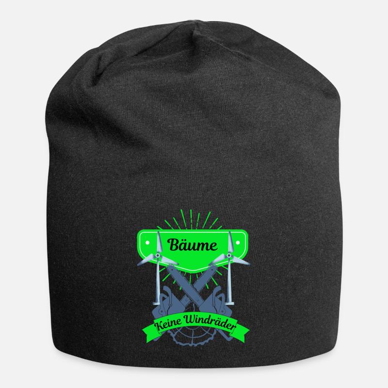 Bäume und keine Windräder - Jersey-Beanie - Schwarz