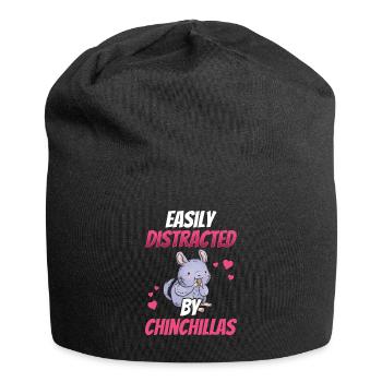Distrait par le pou laineux de rongeur chinchilla - Bonnet en jersey - noir - Devant
