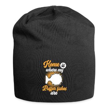 Kugelfisch ist mein Zuhause Riesenkugelfisch - Jersey-Beanie - Schwarz - Vorne