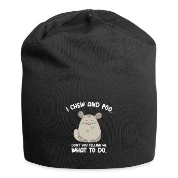 Chinchilla Niedliches Tier Haustier Chinchilla - Jersey-Beanie - Schwarz - Vorne