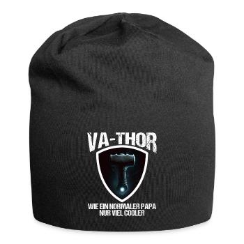 Papa Vathor Va Thor Vatertag Vatertagsgeschenk - Jersey-Beanie - Schwarz - Vorne