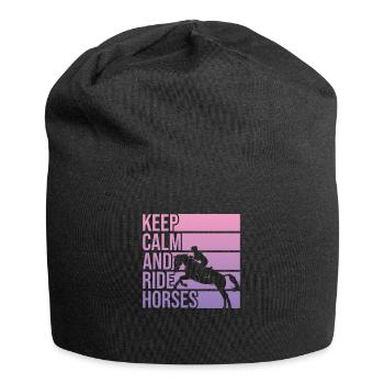 Keep Calm And Ride Horses Equestrian Sport for - Jersey Beanie - black - Front