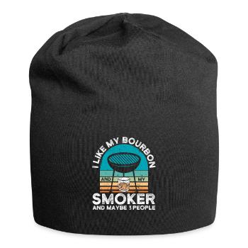 J’aime le bourbon et mon fumeur Funny BBQ Grill - Bonnet en jersey - noir - Devant
