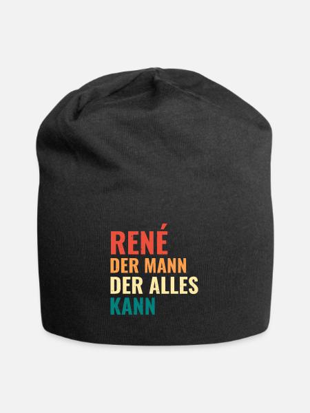 René Der Mann Der Alles Kann Vorname René - Jersey-Beanie - Schwarz
