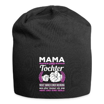 tolles Muttertag Spruch - ein Herz und eine Seele. - Jersey-Beanie - Schwarz - Vorne