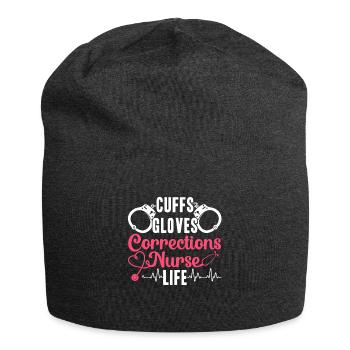 Justizvollzugsschwester Krankenpflege - Jersey-Beanie - Anthrazit - Vorne
