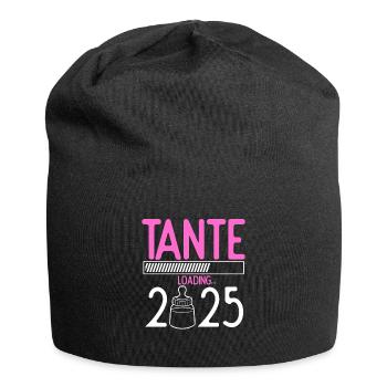 Tante Loading 2025 Babyankündigung Geburt Beste Ta - Jersey-Beanie - Schwarz - Vorne