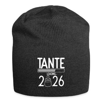 Tante Loading 2026 Babyankündigung Geburt Beste Ta - Jersey-Beanie - Anthrazit - Vorne