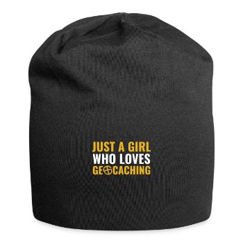 Jus A Girl Who Loves Geocaching Lustige Geocacher - Jersey-Beanie - Schwarz - Vorne