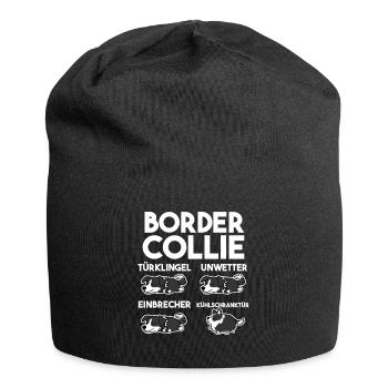 Hund Border Collie - Jersey-Beanie - Schwarz - Vorne