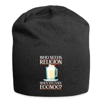 Atheist Atheismus Eierpunsch Weihnachten - Jersey-Beanie - Schwarz - Vorne