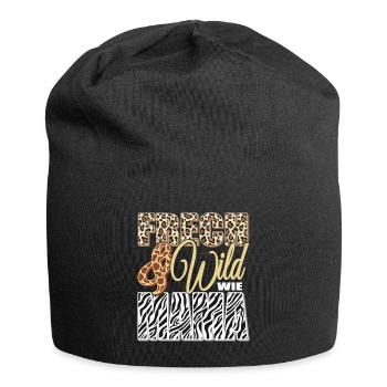 Frech und Wild wie Mama - Jersey-Beanie - Schwarz - Vorne