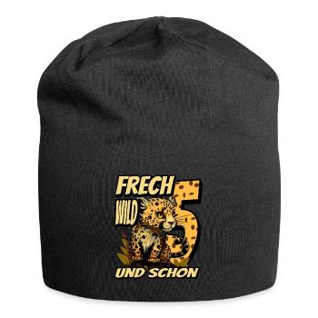 5. Kindergeburtstags Party Leopard Wild und Frech - Jersey-Beanie - Schwarz - Vorne
