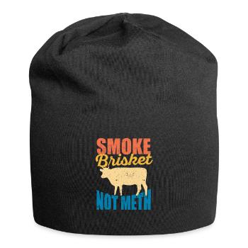 Smoke Brisket Not Meth Funny BBQ Lover Smoker - Jersey Beanie - black - Front