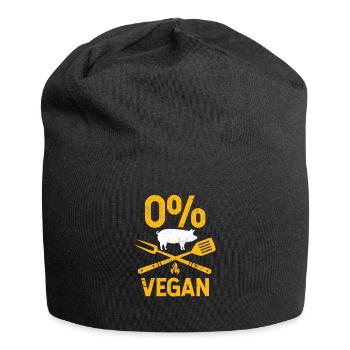 0% Vegans Funny Meat Eaters Smokers Grill Chef - Jersey Beanie - black - Front