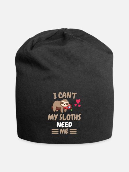 Ich kann nicht Tier Lustiges Geschenk Faultier - Jersey-Beanie - Schwarz