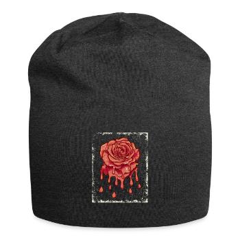 Le graphique rouge japonais rétro rose - Bonnet en jersey - charbon - Devant
