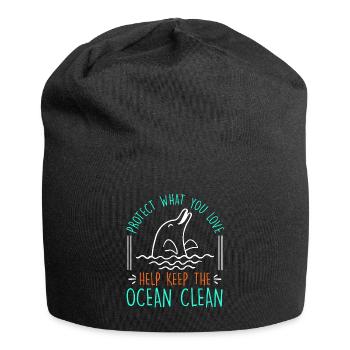 Keep it Clean Save the Ocean Artenschutz Umwelt - Jersey-Beanie - Schwarz - Vorne