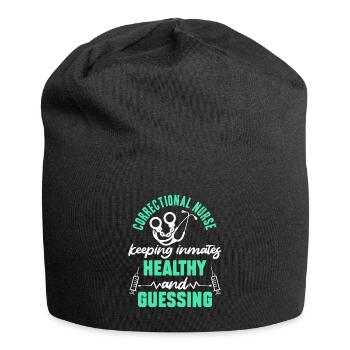 Justizvollzugsschwester Krankenpflege - Jersey-Beanie - Schwarz - Vorne