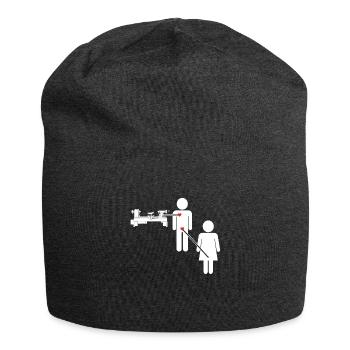 Woodturning Woodworking Woodturner Wood Lathe - Jersey Beanie - charcoal grey - Front