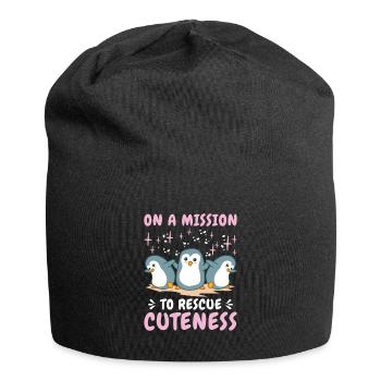 World Wildlife Day Penguin Nature Wildlife - Jersey Beanie - black - Front