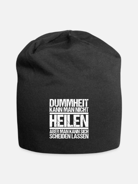 Dummheit kann man nicht heilen Scheidungs - Jersey-Beanie - Schwarz