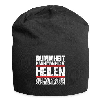 Dummheit kann man nicht heilen Scheidungs - Jersey-Beanie - Schwarz - Vorne