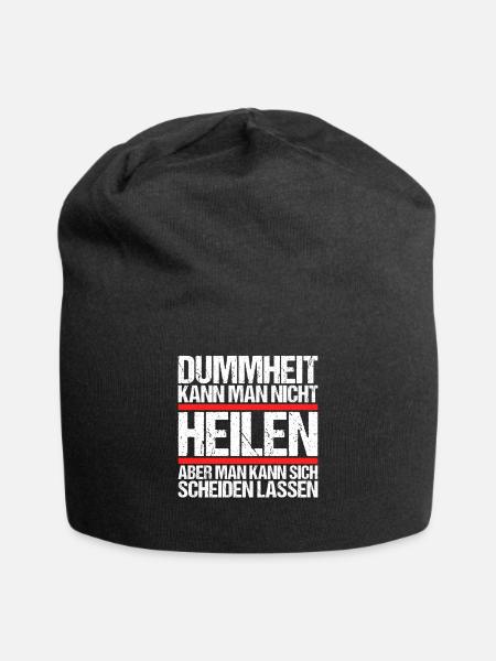 Dummheit kann man nicht heilen Scheidungs - Jersey-Beanie - Schwarz