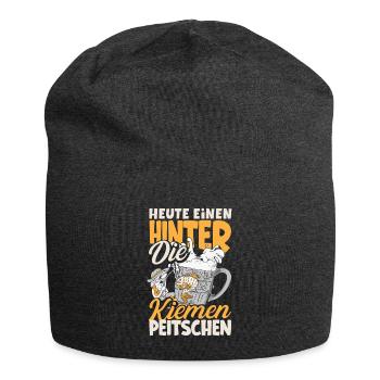 Heute einen hinter die Kiemen peitschen Bier - Jersey-Beanie - Anthrazit - Vorne