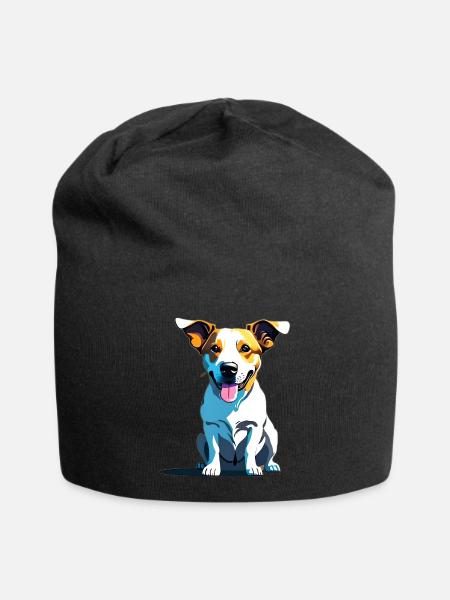 Jack Russel haletant - Bonnet en jersey - noir