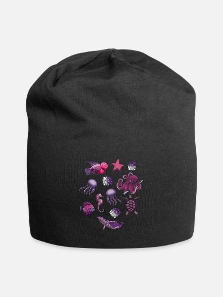 Meerestier Meer Unterwasser - Jersey-Beanie - Schwarz