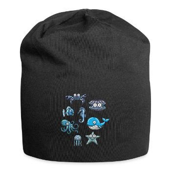 Aquatic animal ocean life marine animal - Jersey Beanie - black - Front