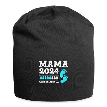 Mutter 2024 Werdende Mama Loading 2024 - Jersey-Beanie - Schwarz - Vorne