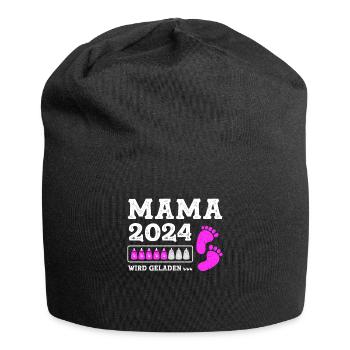 Mutter 2024 Werdende Mama Loading 2024 - Jersey-Beanie - Schwarz - Vorne