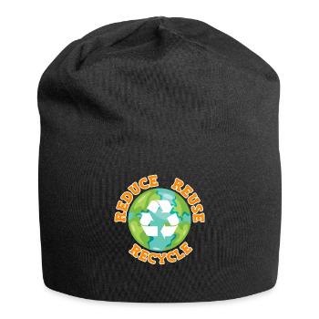 Reduce Recycle Umweltliebe Umweltschutz - Jersey-Beanie - Schwarz - Vorne
