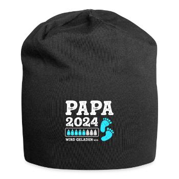 Vater 2024 Werdender Papa Loading 2024 - Jersey-Beanie - Schwarz - Vorne