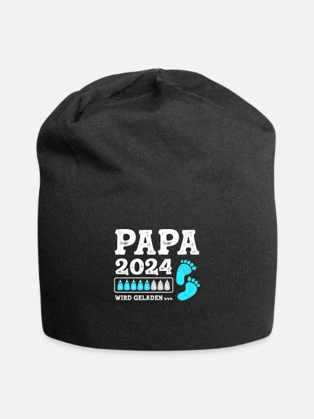 Vater 2024 Werdender Papa Loading 2024 - Jersey-Beanie - Schwarz