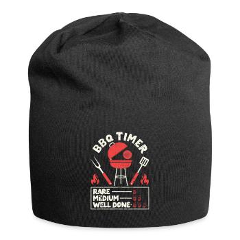 BBQ Timer Rare Medium Well Barbecue Funny Grill - Jersey Beanie - black - Front