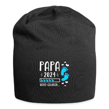 Vater 2024 Werdender Papa Loading 2024 - Jersey-Beanie - Schwarz - Vorne