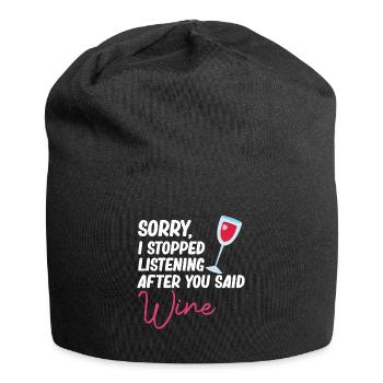 Après avoir dit amateurs de vin buveurs - Bonnet en jersey - noir - Devant