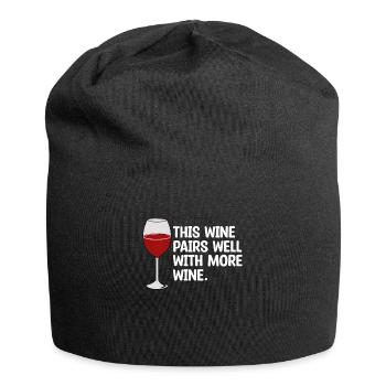 Les couples de vin boivent bien les amants buveurs Dictons - Bonnet en jersey - noir - Devant