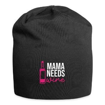 Maman a besoin d’amateurs de vin buveurs - Bonnet en jersey - noir - Devant