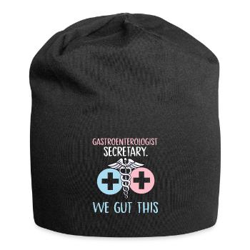 gastroenterologist secretary we gut this Design - Jersey Beanie - black - Front
