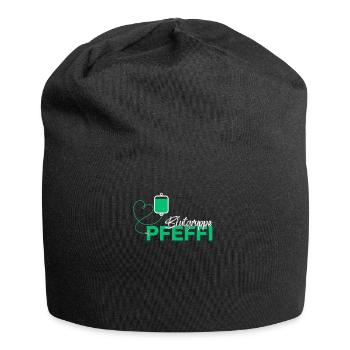 Blutgruppe Pfeffi - Lustiges Party - Jersey-Beanie - Schwarz - Vorne