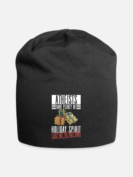 Atheist Atheism Anti Church Christmas - Jersey Beanie - black