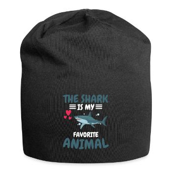 Lieblingstier Raubtier Ozean Tier Geschenk Hai - Jersey-Beanie - Schwarz - Vorne