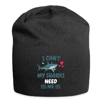 Je ne peux pas animal cadeau drôle requin prédateur - Bonnet en jersey - noir - Devant
