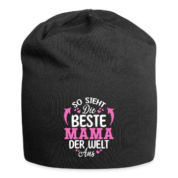 So sieht die beste Mama der Welt aus - Muttertag - Jersey-Beanie - Schwarz - Vorne